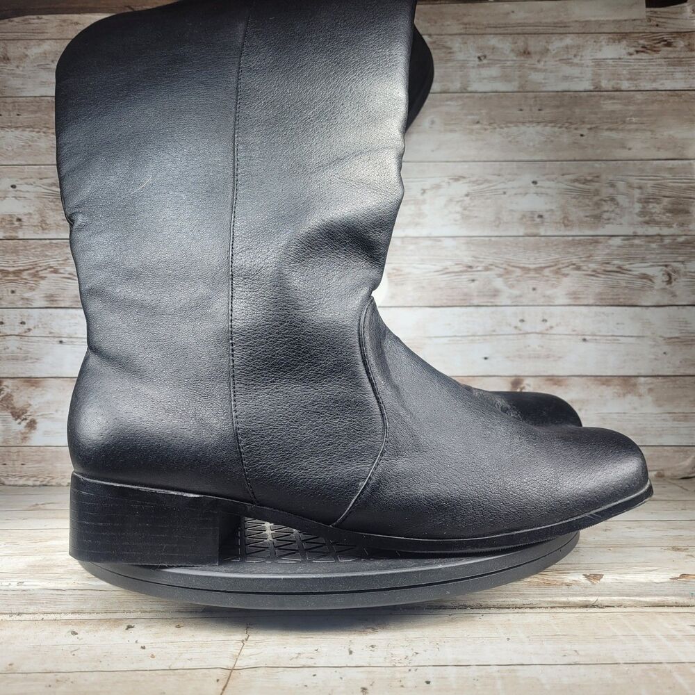 Valley Lane Boots Women's Size 12 Black Leather Square Toe Tall Riding Shoes